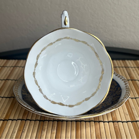 VTG Royal Albert Bone China Tea Cup & Saucer Buckingham Series Blue Gold READ - Picture 5 of 16